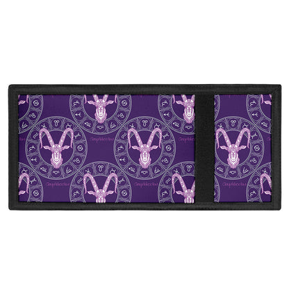 Purple Capricorn Zodiac Pattern Print Trifold Wallet