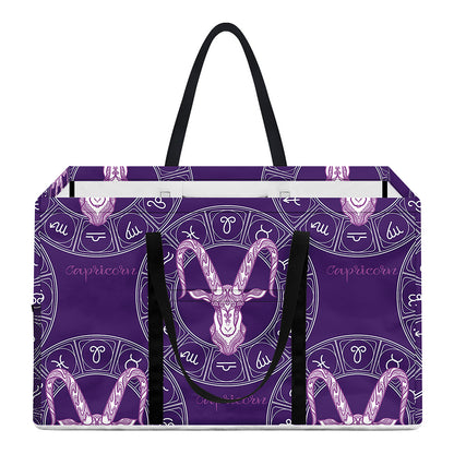 Purple Capricorn Zodiac Pattern Print Utility Tote Bag