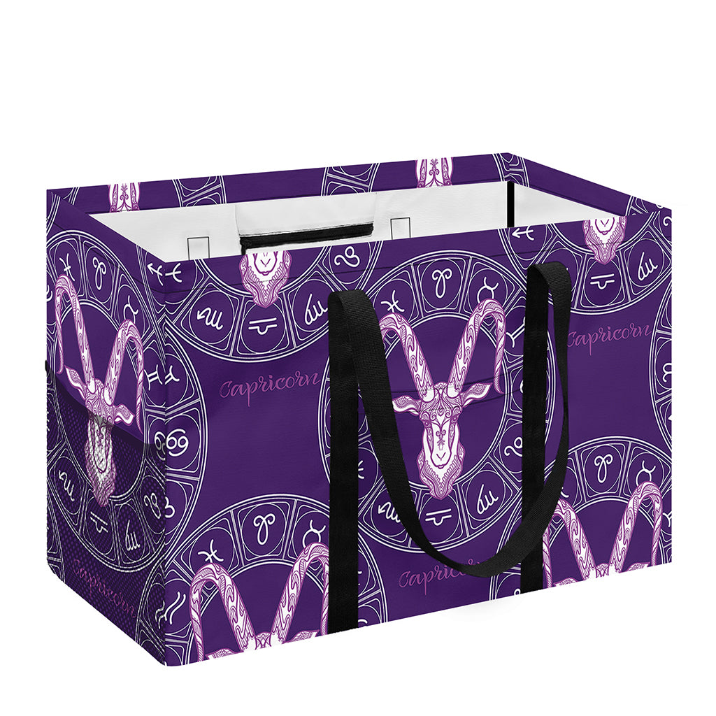 Purple Capricorn Zodiac Pattern Print Utility Tote Bag