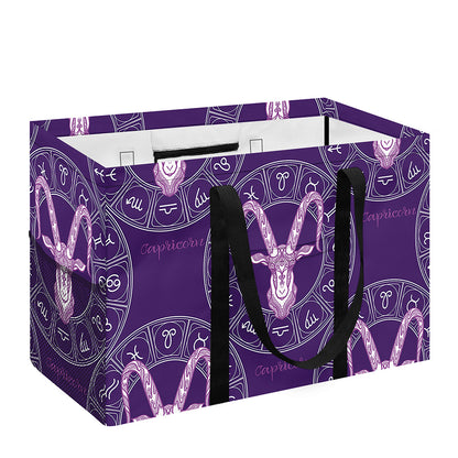 Purple Capricorn Zodiac Pattern Print Utility Tote Bag