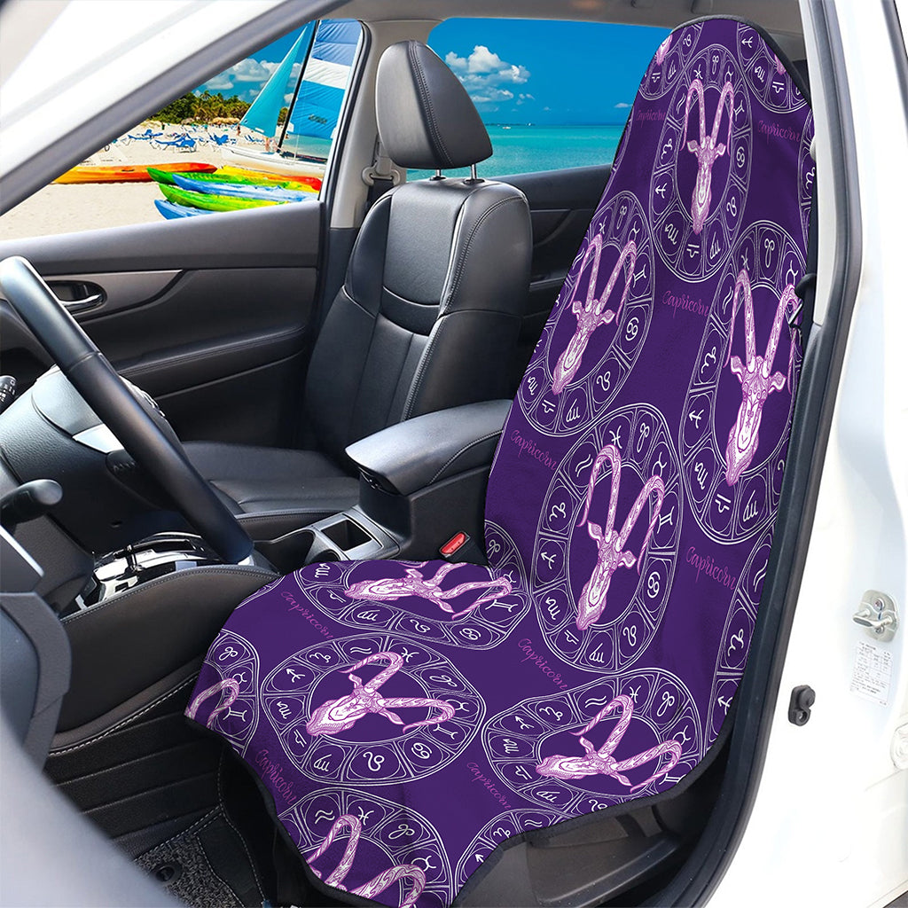 Purple Capricorn Zodiac Pattern Print Waterproof Car Seat Cover