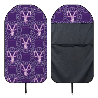 Purple Capricorn Zodiac Pattern Print Waterproof Car Seat Cover