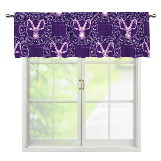 Purple Capricorn Zodiac Pattern Print Window Valance