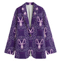 Purple Capricorn Zodiac Pattern Print Women's Cotton Blazer