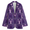 Purple Capricorn Zodiac Pattern Print Women's Cotton Blazer