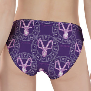 Purple Capricorn Zodiac Pattern Print Women's Panties