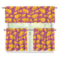 Purple Cheese And Holes Pattern Print 3 Piece Kitchen Curtains