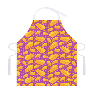 Purple Cheese And Holes Pattern Print Adjustable Apron