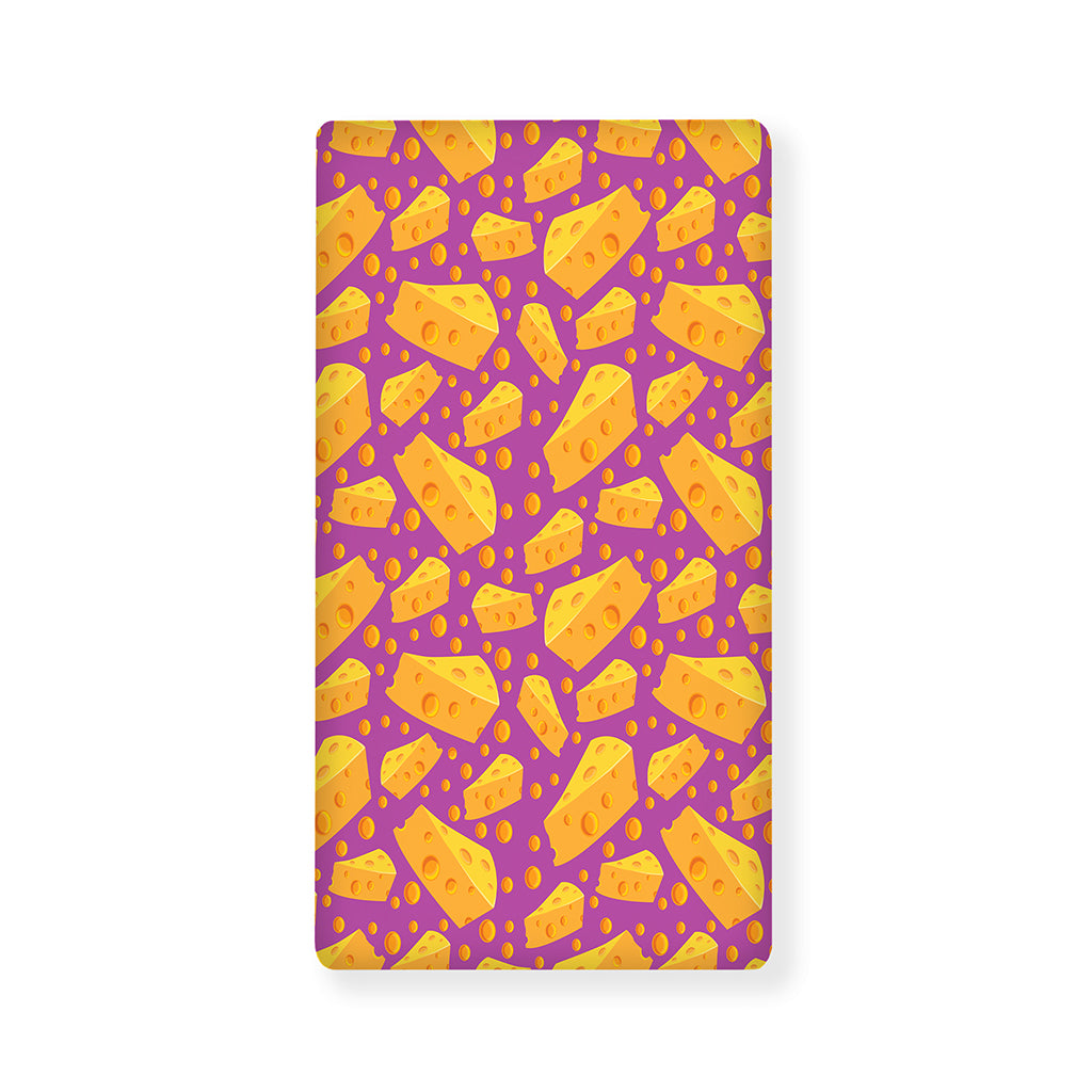 Purple Cheese And Holes Pattern Print Baby Crib Sheet