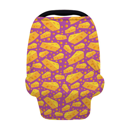 Purple Cheese And Holes Pattern Print Baby Seat Cover