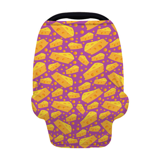 Purple Cheese And Holes Pattern Print Baby Seat Cover