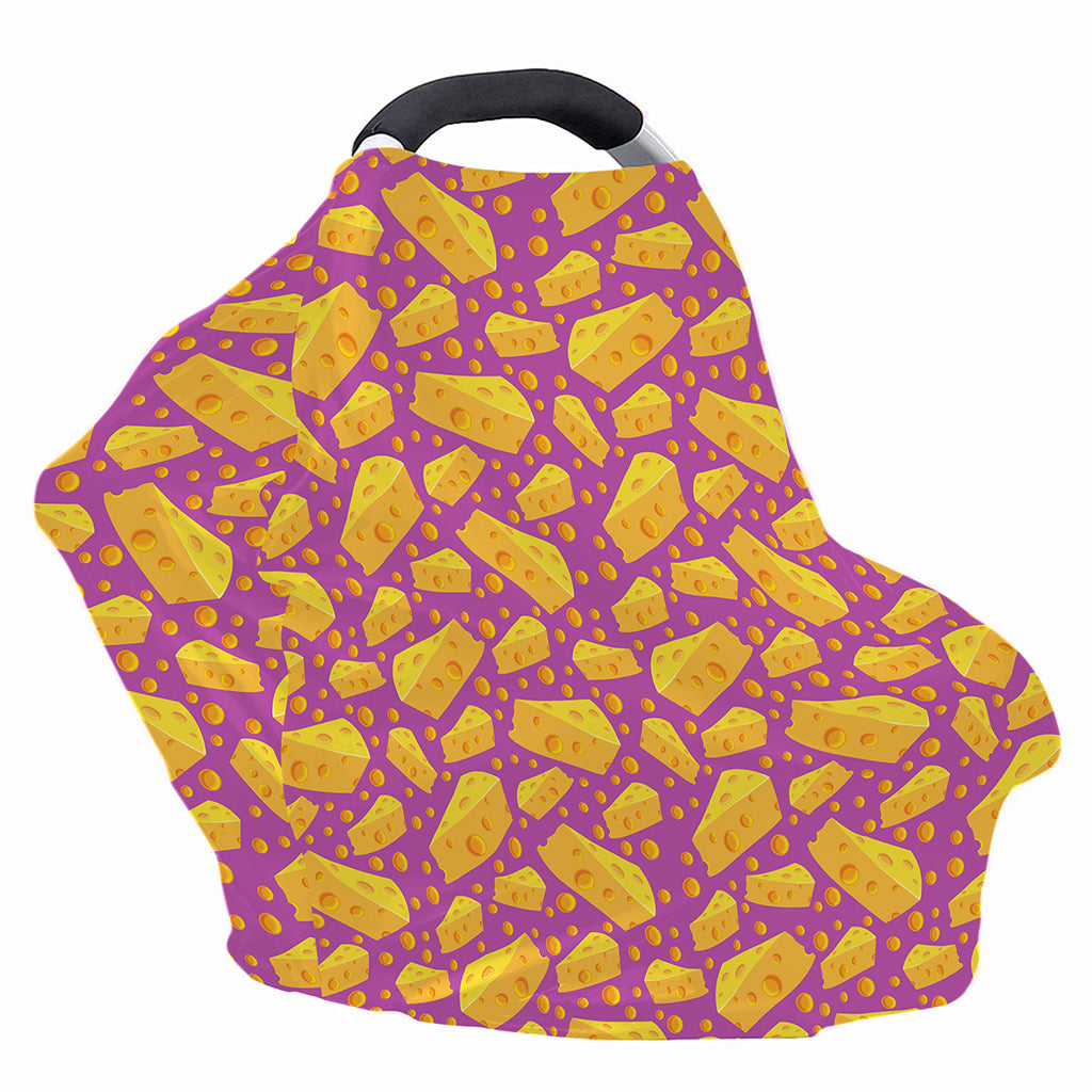 Purple Cheese And Holes Pattern Print Baby Seat Cover