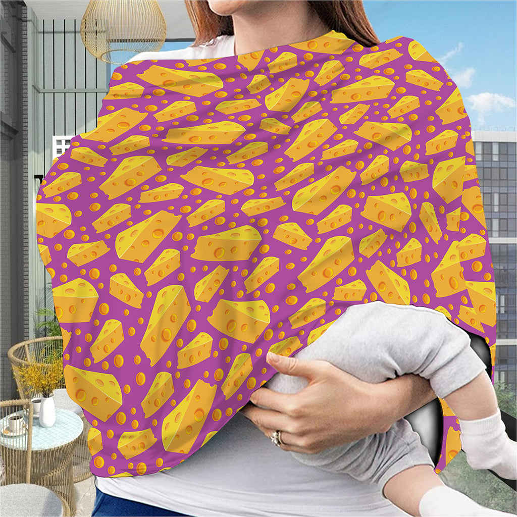 Purple Cheese And Holes Pattern Print Baby Seat Cover