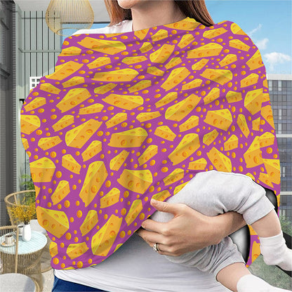 Purple Cheese And Holes Pattern Print Baby Seat Cover
