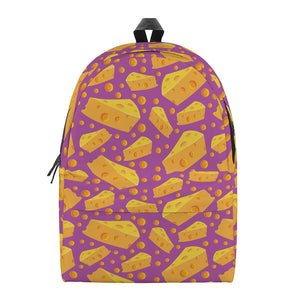 Purple Cheese And Holes Pattern Print Backpack