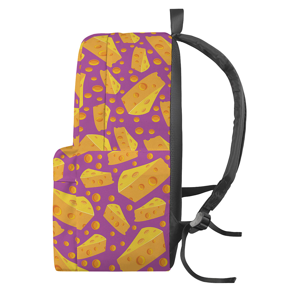 Purple Cheese And Holes Pattern Print Backpack