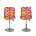 Purple Cheese And Holes Pattern Print Bar Stool Covers