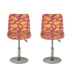 Purple Cheese And Holes Pattern Print Bar Stool Covers