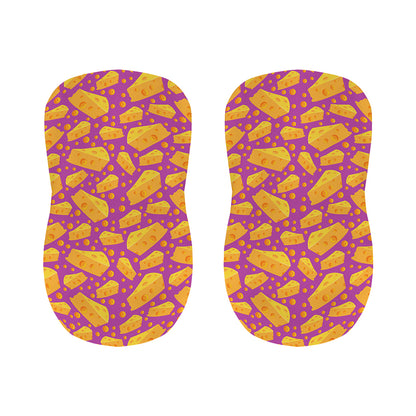Purple Cheese And Holes Pattern Print Bar Stool Covers
