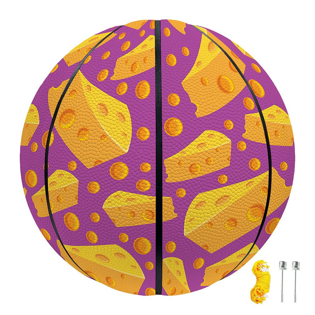 Purple Cheese And Holes Pattern Print Basketball