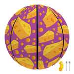 Purple Cheese And Holes Pattern Print Basketball
