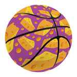 Purple Cheese And Holes Pattern Print Basketball