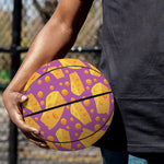 Purple Cheese And Holes Pattern Print Basketball