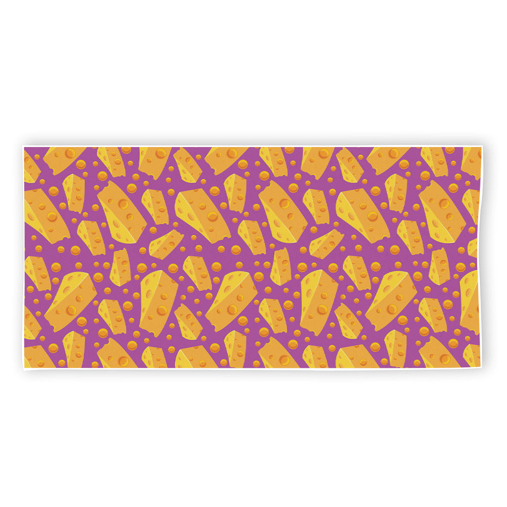 Purple Cheese And Holes Pattern Print Beach Towel