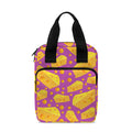 Purple Cheese And Holes Pattern Print Bible Tote Bag