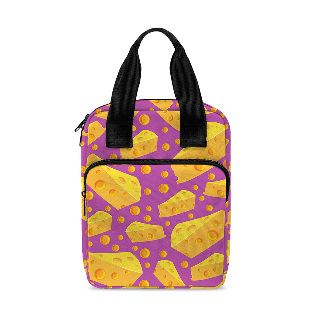 Purple Cheese And Holes Pattern Print Bible Tote Bag