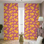 Purple Cheese And Holes Pattern Print Blackout Pencil Pleat Curtains