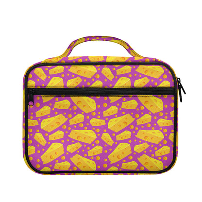 Purple Cheese And Holes Pattern Print Briefcase Bible Bag