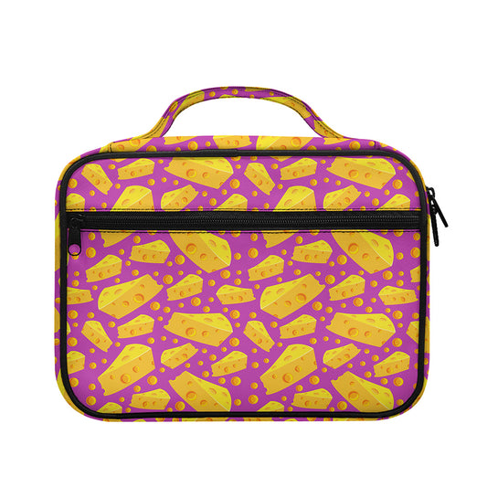 Purple Cheese And Holes Pattern Print Briefcase Bible Bag