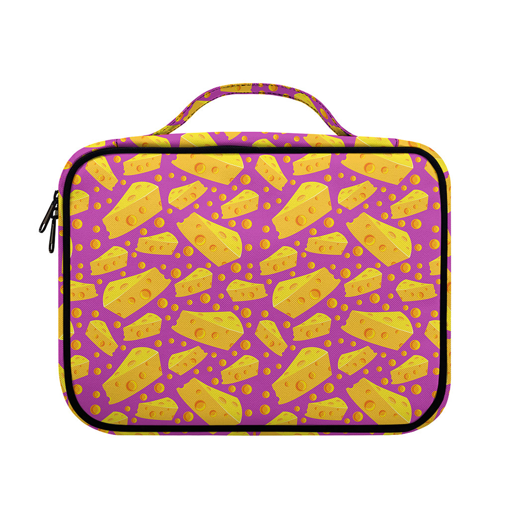 Purple Cheese And Holes Pattern Print Briefcase Bible Bag