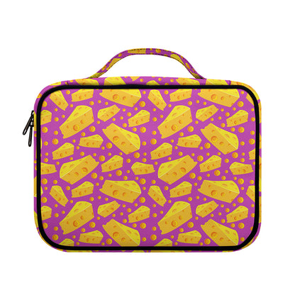 Purple Cheese And Holes Pattern Print Briefcase Bible Bag