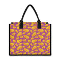Purple Cheese And Holes Pattern Print Canvas Tote Bag