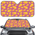 Purple Cheese And Holes Pattern Print Car Windshield Sun Shade