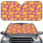 Purple Cheese And Holes Pattern Print Car Windshield Sun Shade