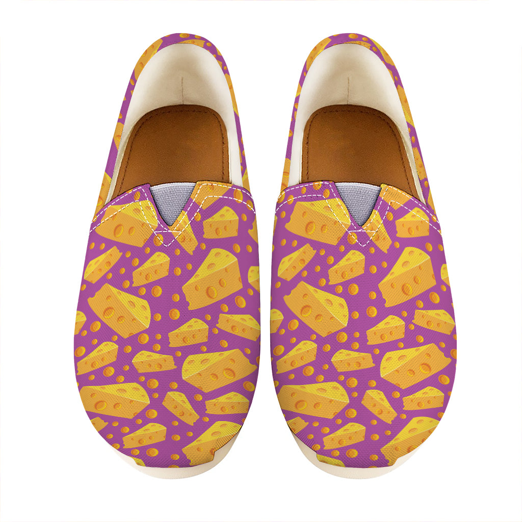 Purple Cheese And Holes Pattern Print Casual Shoes