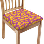 Purple Cheese And Holes Pattern Print Chair Cushion Cover