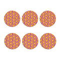 Purple Cheese And Holes Pattern Print Coaster Set