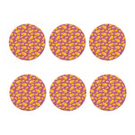 Purple Cheese And Holes Pattern Print Coaster Set