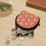 Purple Cheese And Holes Pattern Print Coin Purse