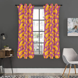 Purple Cheese And Holes Pattern Print Curtain