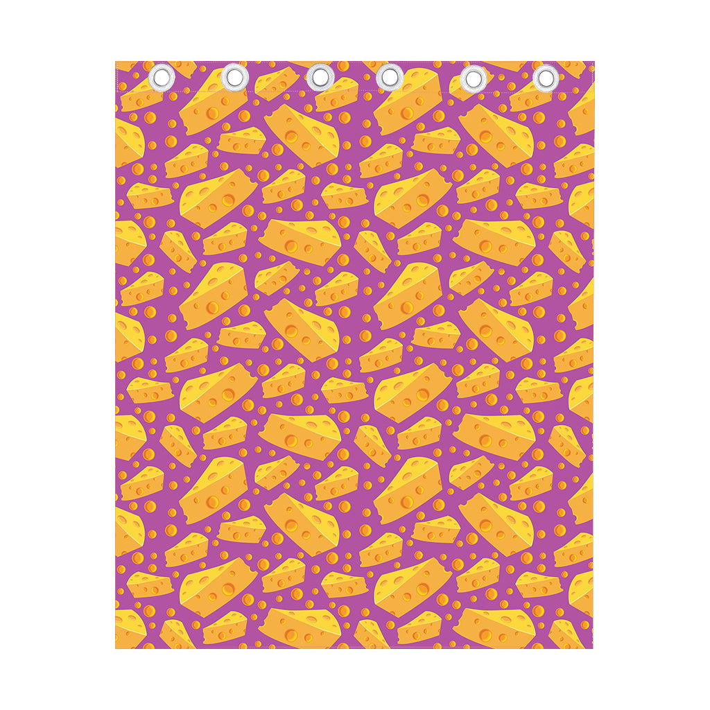 Purple Cheese And Holes Pattern Print Curtain