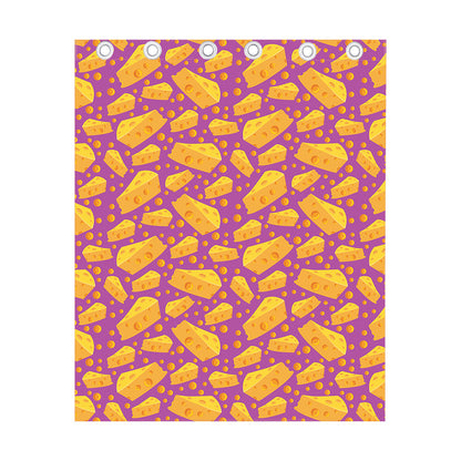 Purple Cheese And Holes Pattern Print Curtain