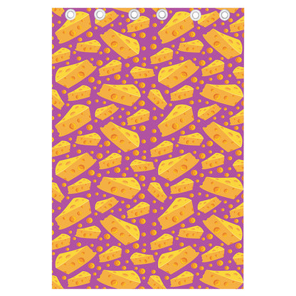 Purple Cheese And Holes Pattern Print Curtain