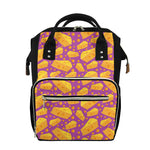 Purple Cheese And Holes Pattern Print Diaper Bag