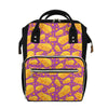 Purple Cheese And Holes Pattern Print Diaper Bag