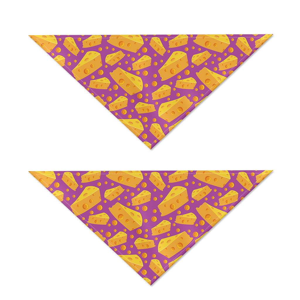 Purple Cheese And Holes Pattern Print Dog Bandana